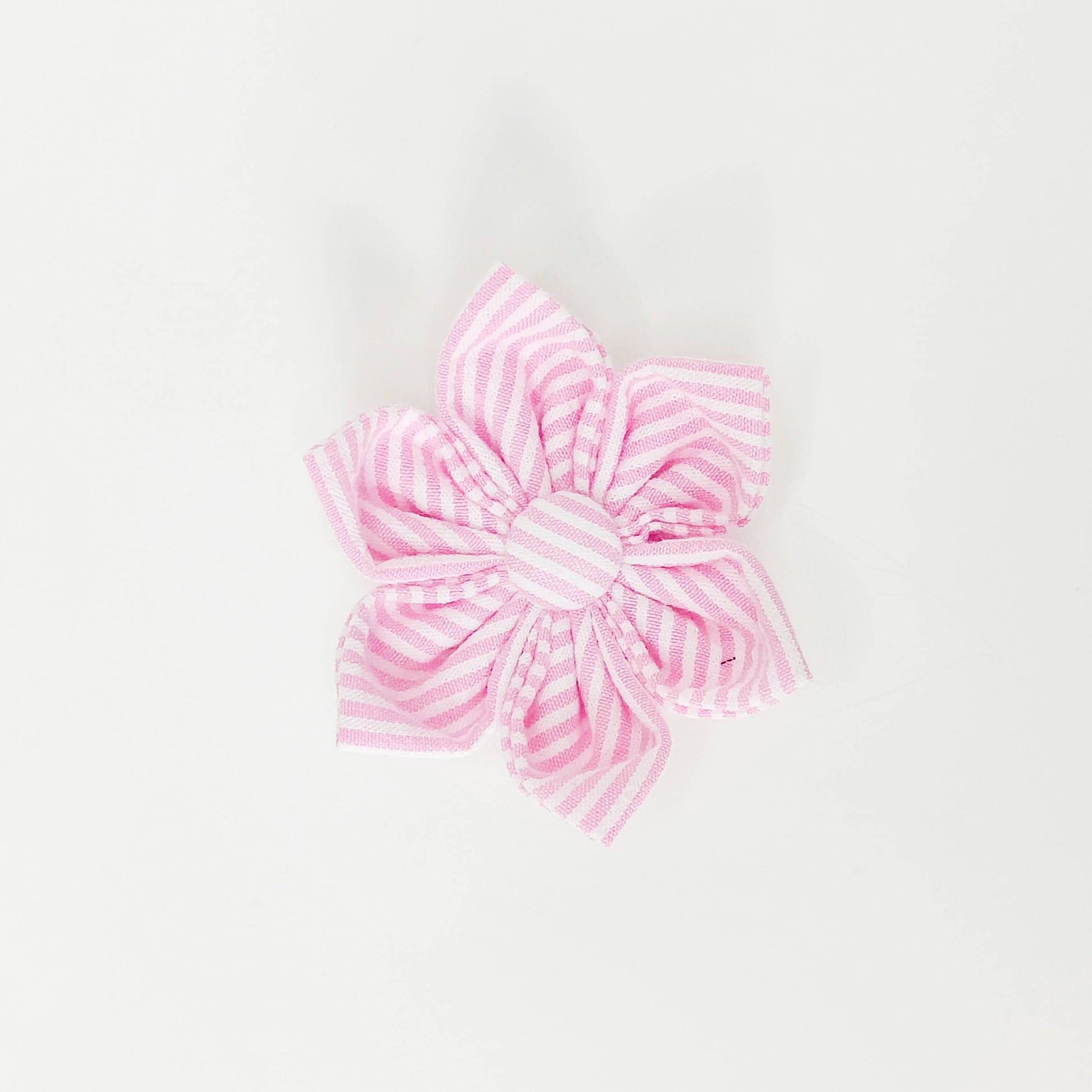Summer Pink Stripes Lady-Dog Collar Flower