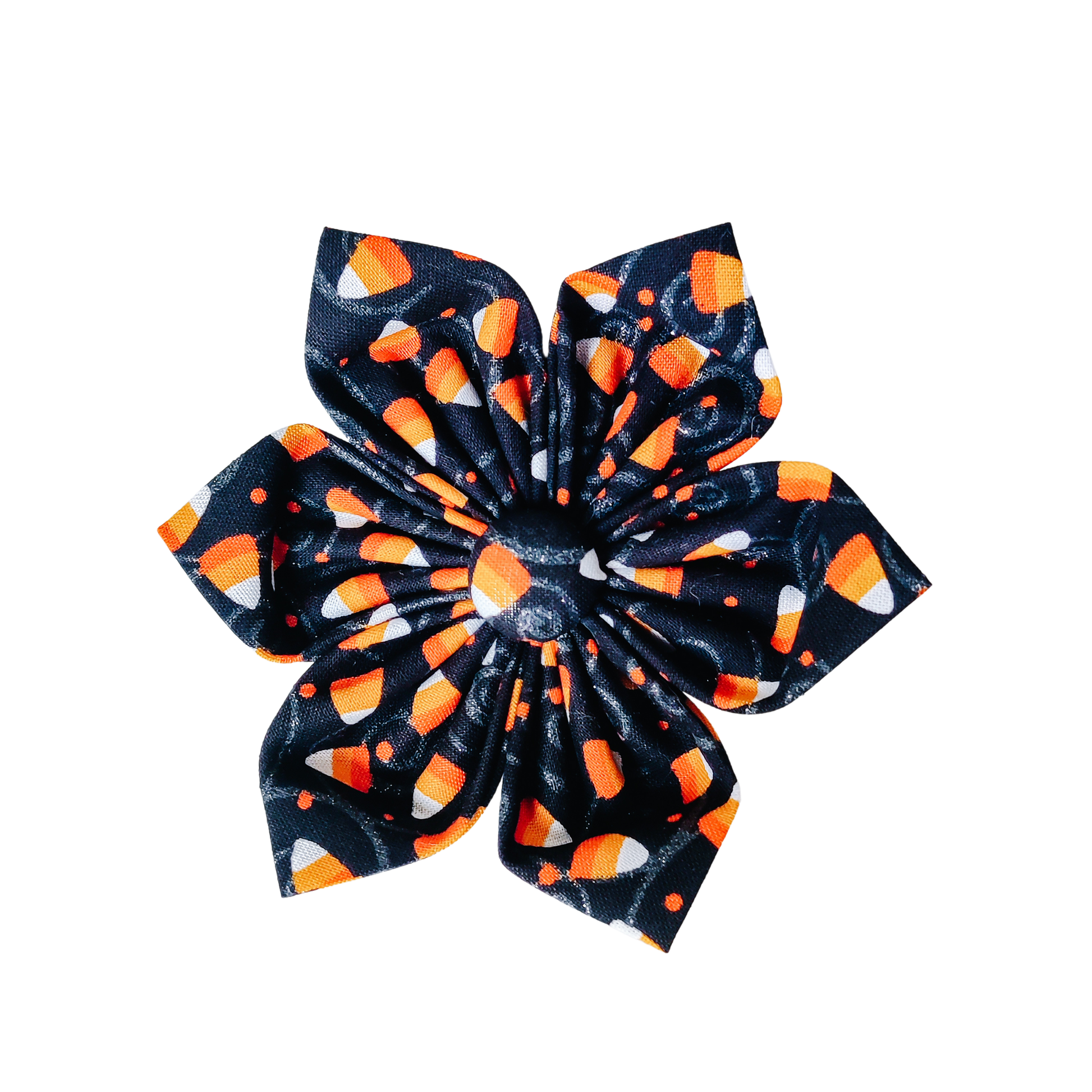 Halloween Candy Corn Dog Collar Flower