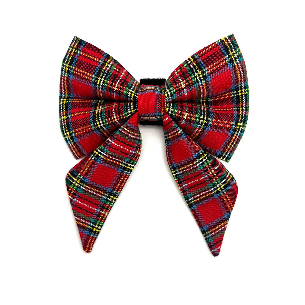 Christmas Duncan Plaid Lady Dog Sailor Bow