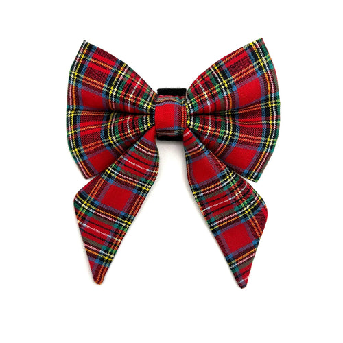 Christmas Duncan Plaid Lady Dog Sailor Bow