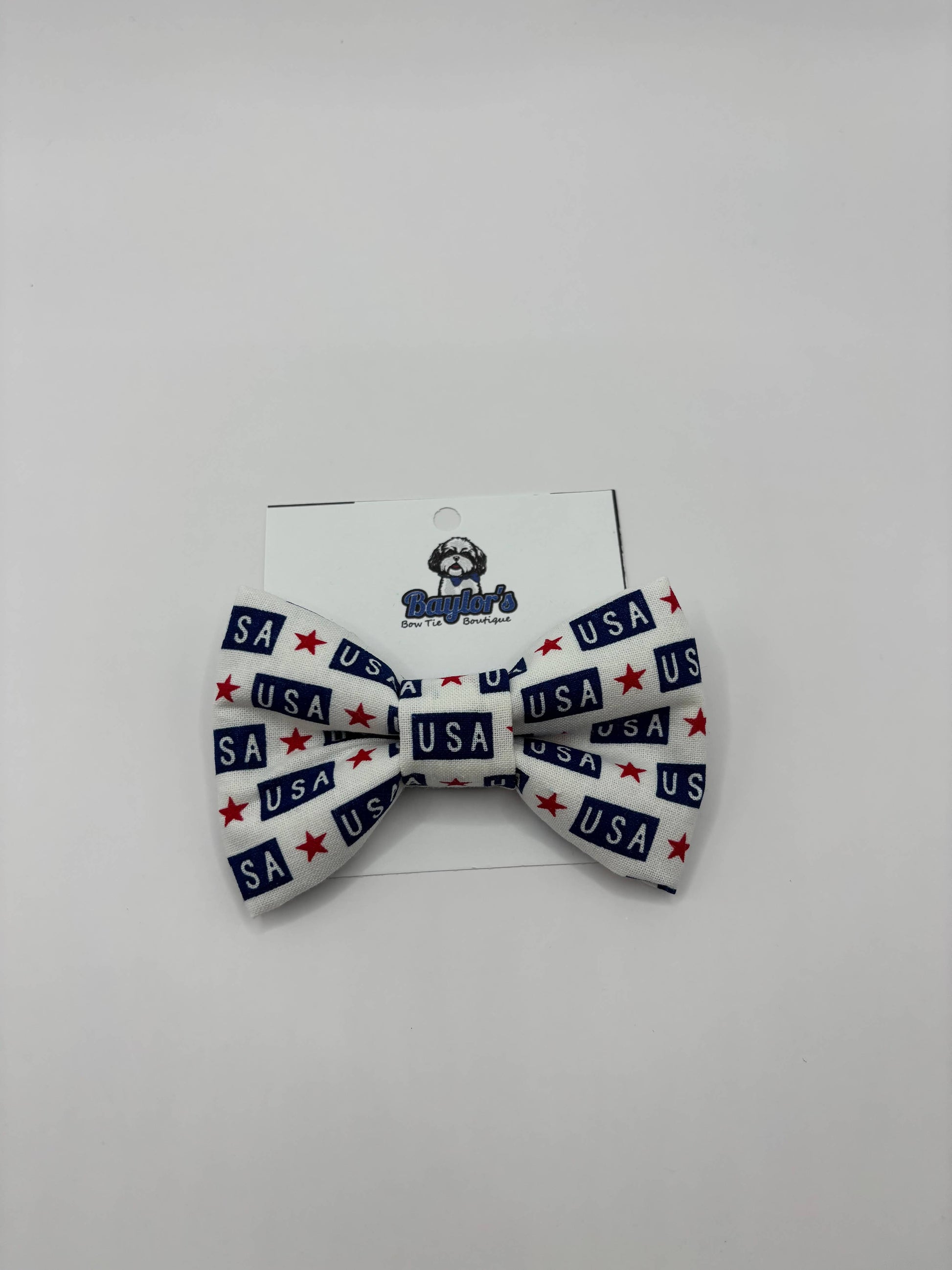 USA dog bow tie : 5 inch