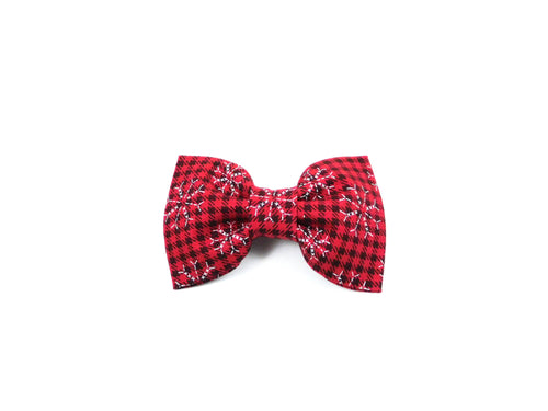 Christmas Snowflakes on Red /Dog Bow Tie