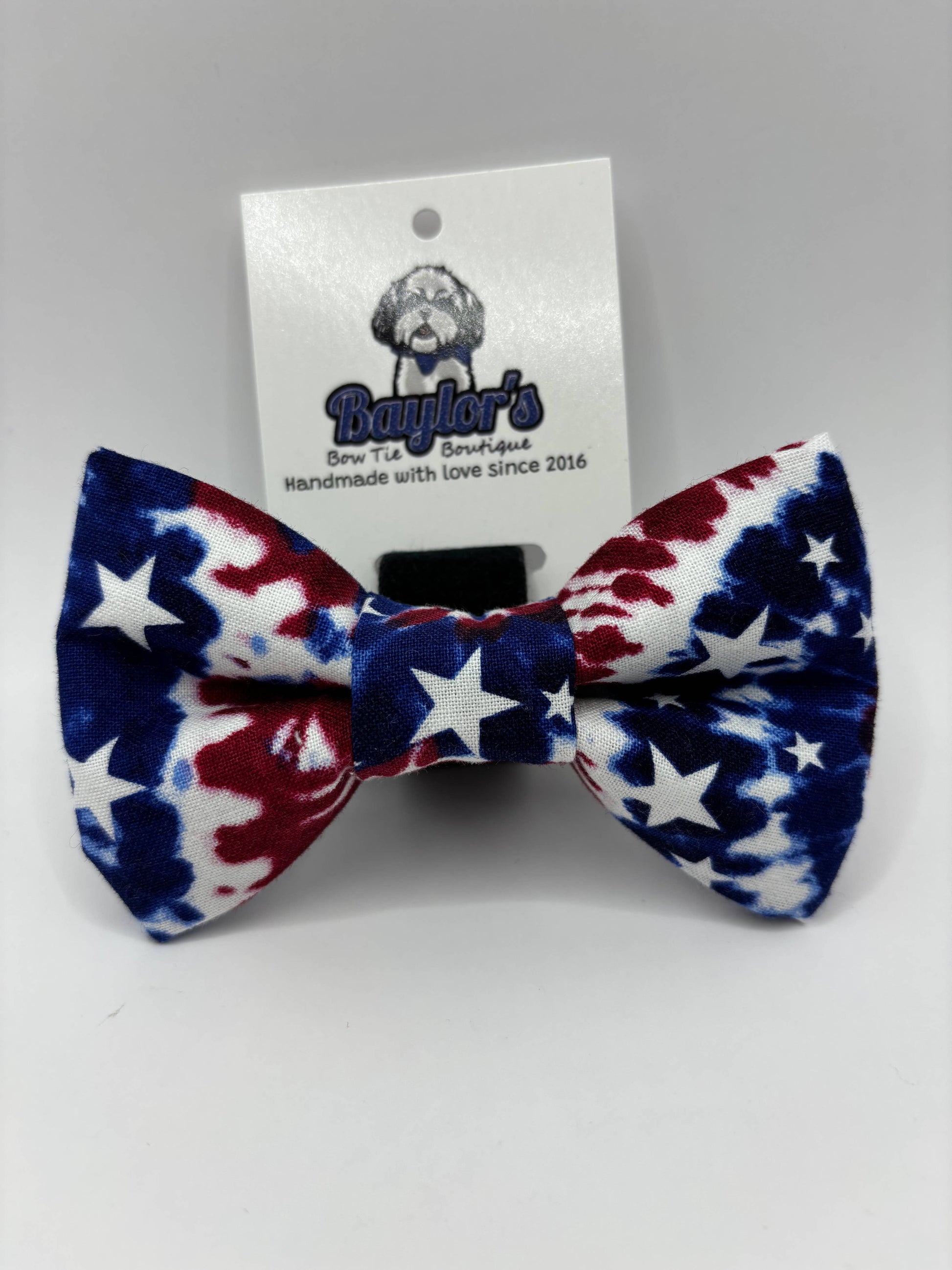 Patriotic Tie Dye dog Bow Tie, dog bow tie : 5 inch