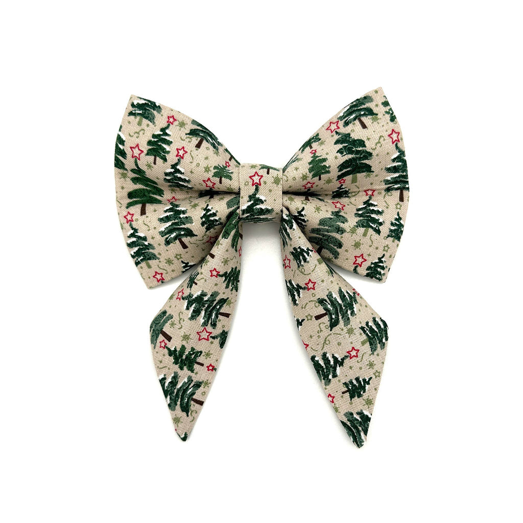 Christmas Tree Lady Dog Sailor Bow