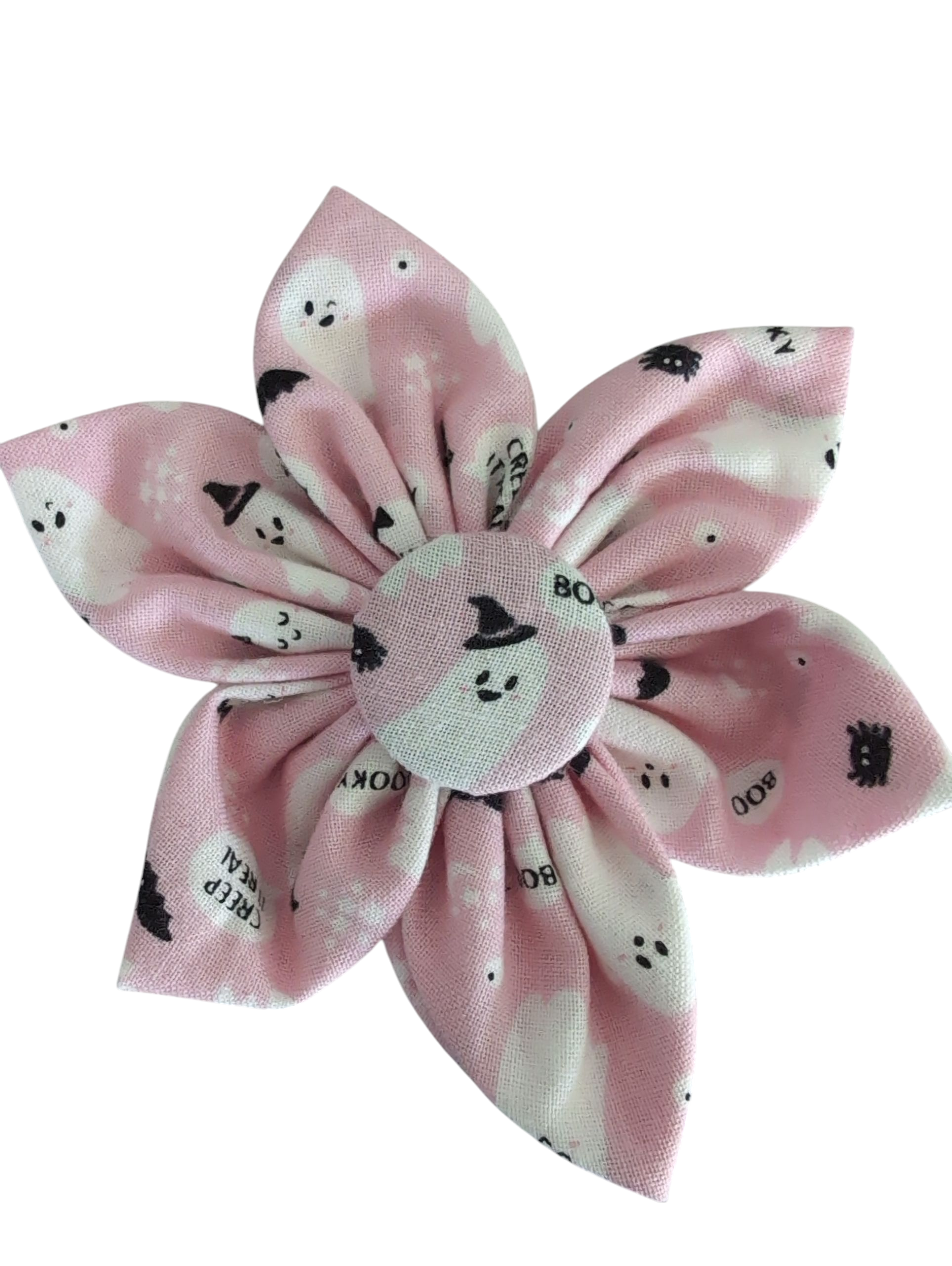 Halloween Pink Ghost Dog Collar Flower