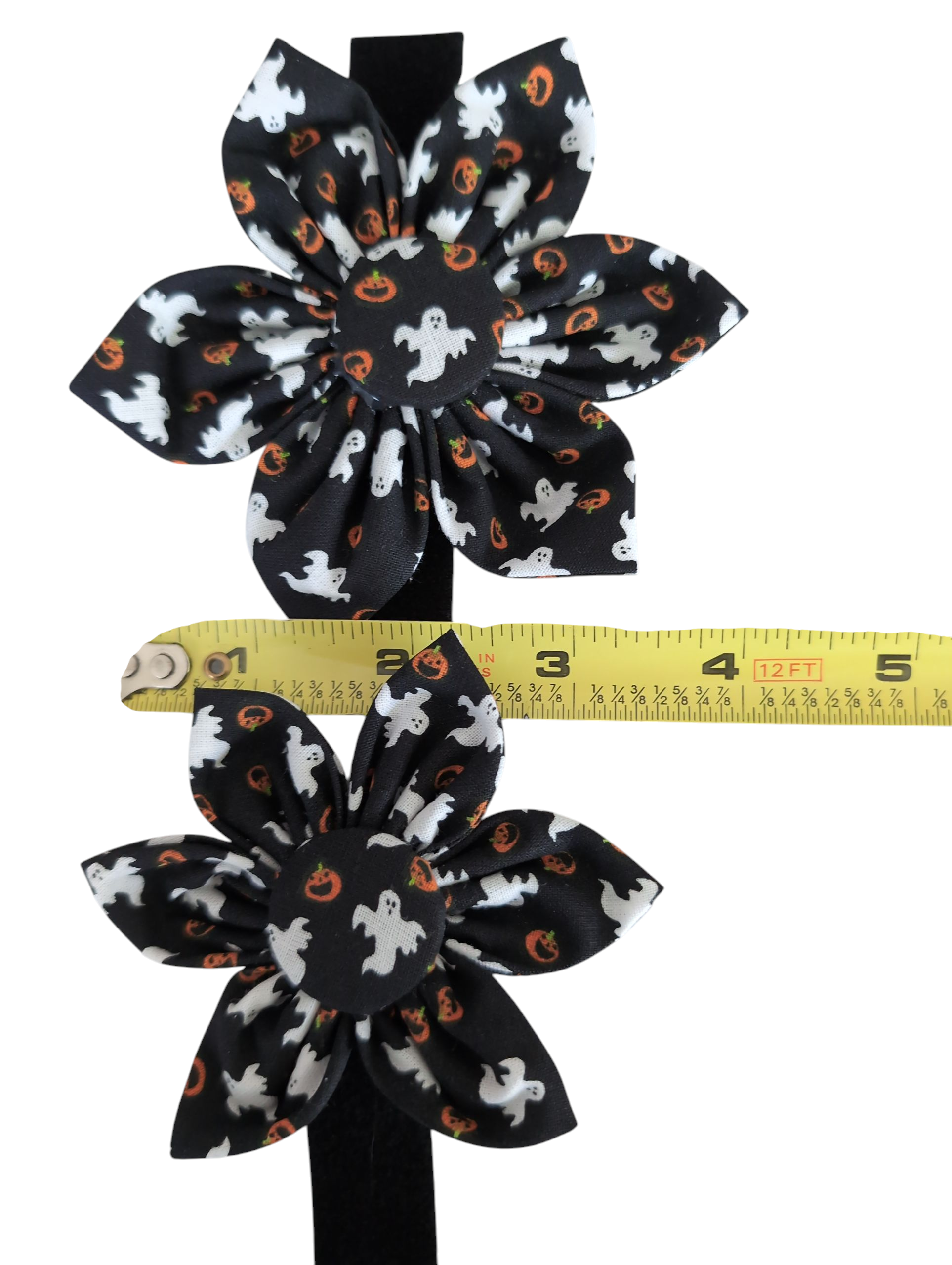 Halloween Black Ghosts Dog Collar Flower