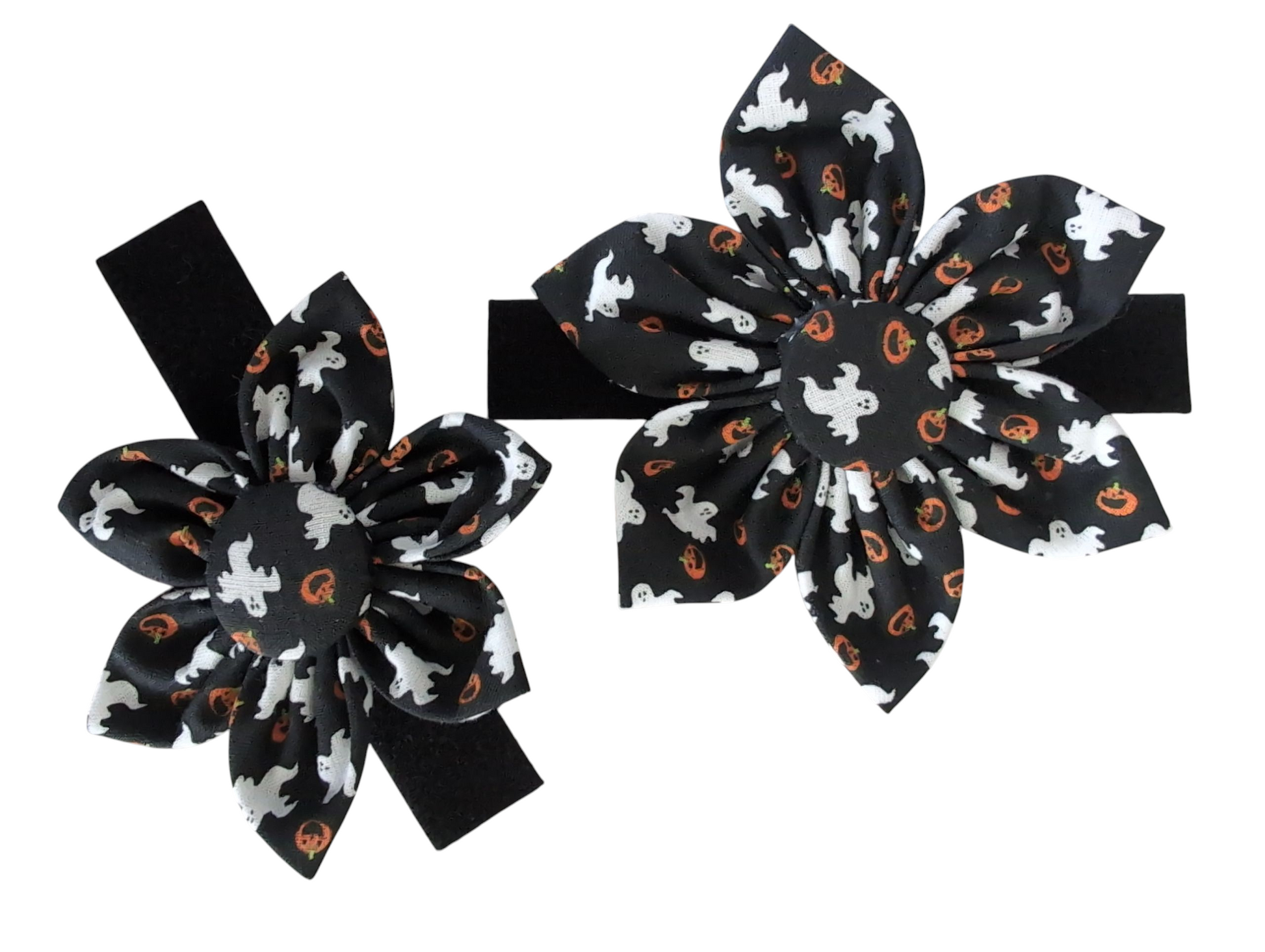 Halloween Black Ghosts Dog Collar Flower